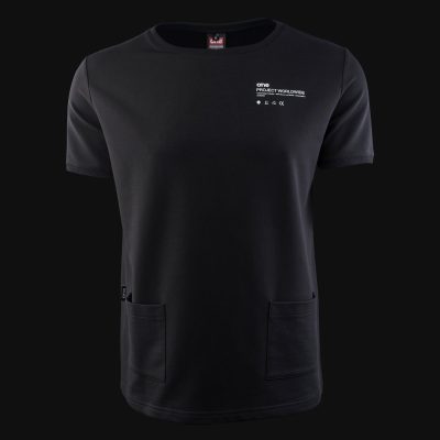 Schwarz Oversized T-Shirt mit Eingrifftaschen - Classic Black