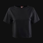 Schwarzes kurzes Damen T-shirt - Beauty Rose - 04