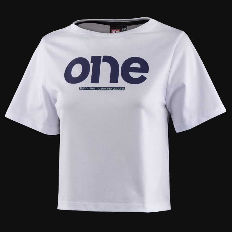 Weißes kurzes Damen-T-Shirt - Purple One - 02