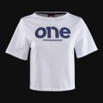 Weißes kurzes Damen-T-Shirt - Purple One