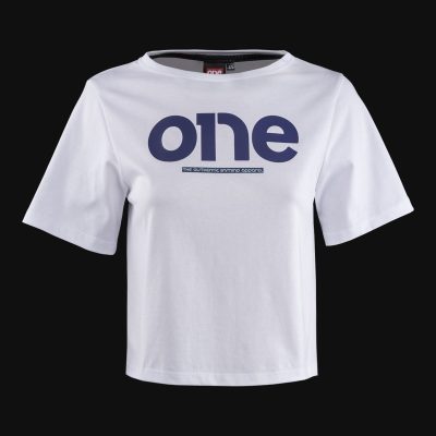 Weißes kurzes Damen-T-Shirt - Purple One
