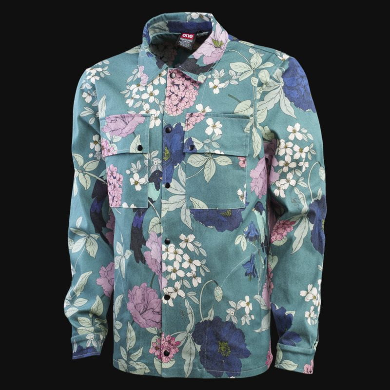 Herren Overshirt mit Knöpfen und Eingrifftaschen - Jungle Dusk - 02