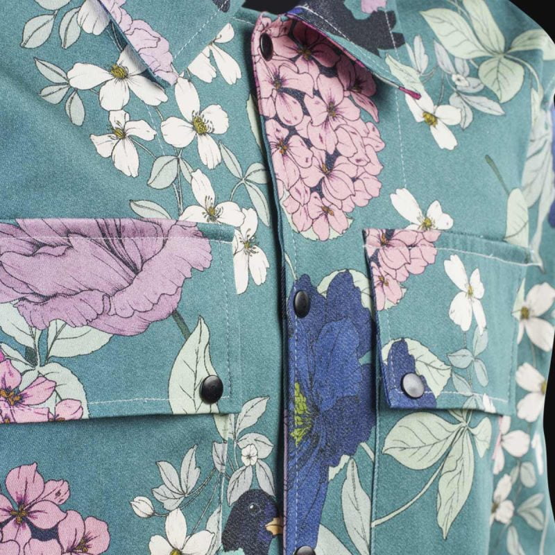 Herren Overshirt mit Knöpfen und Eingrifftaschen - Jungle Dusk - 04