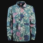 Herren Overshirt mit Knöpfen und Eingrifftaschen - Jungle Dusk
