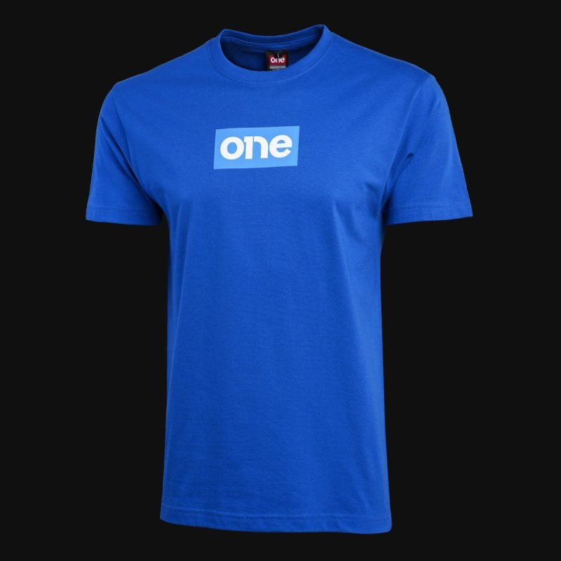 Herren T-Shirt blau – Blue Box Logo - 02