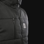 Schwarze Herrenweste mit Kapuze – O1 Black - 09