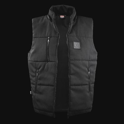 Schwarze Herrenweste mit Kapuze – O1 Black