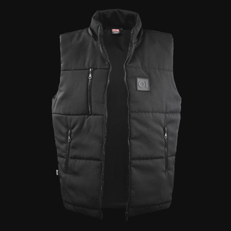 Schwarze Herrenweste mit Kapuze – O1 Black