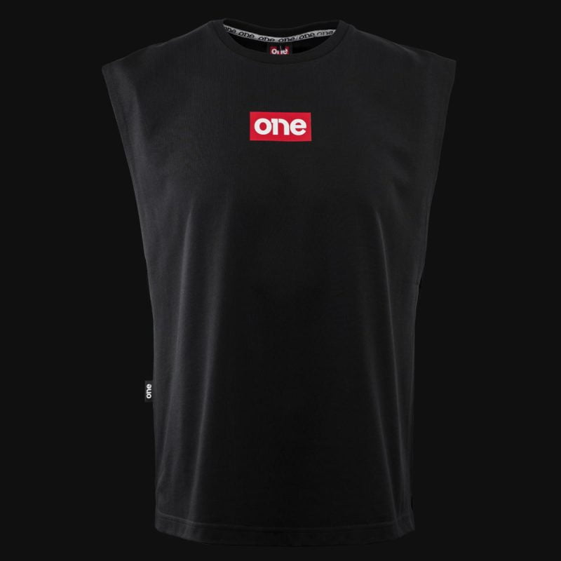 Schwarzes Herren Muskelshirt - Classic Red One - 02