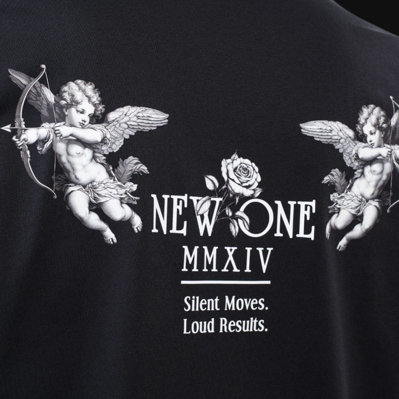 Schwarzes Herren-T-Shirt in Übergröße - New One Tee - 04
