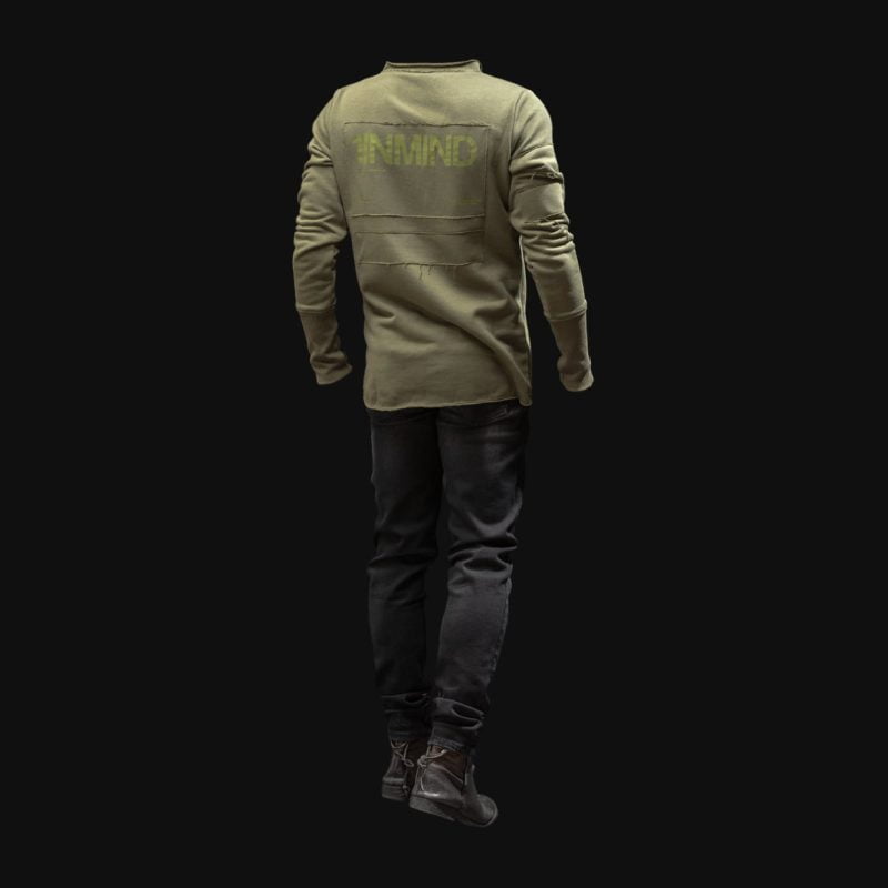 Set Khaki Herren Sweatshirt und Herrenjeans – Metro Moss One - 02