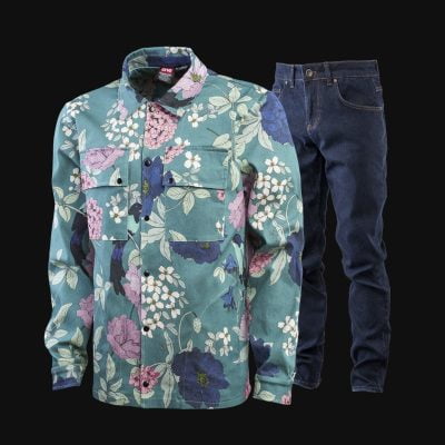 Set Overshirt mit Knöpfen und Eingrifftaschen + Herrenjeans – DJD One