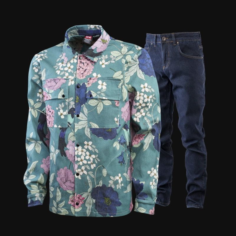 Set Overshirt mit Knöpfen und Eingrifftaschen + Herrenjeans – DJD One