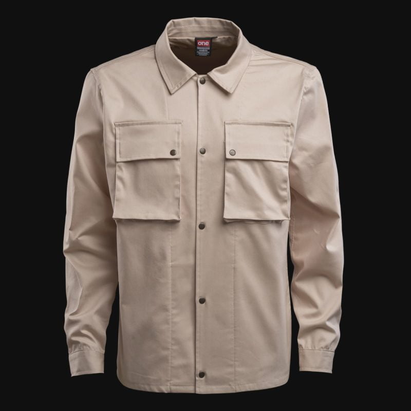Set Overshirt mit Knöpfen und Eingrifftaschen + Herrenjeans – Eclipse Sands - 02