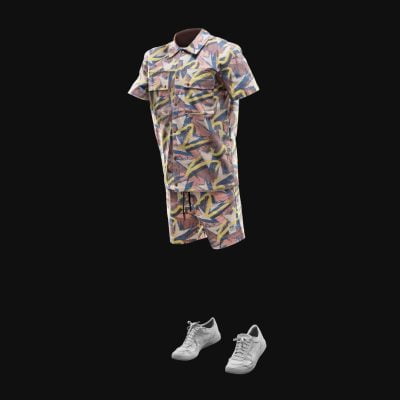 Set Overshirt mit Knöpfen und Eingrifftaschen + Shorts – Oasis One