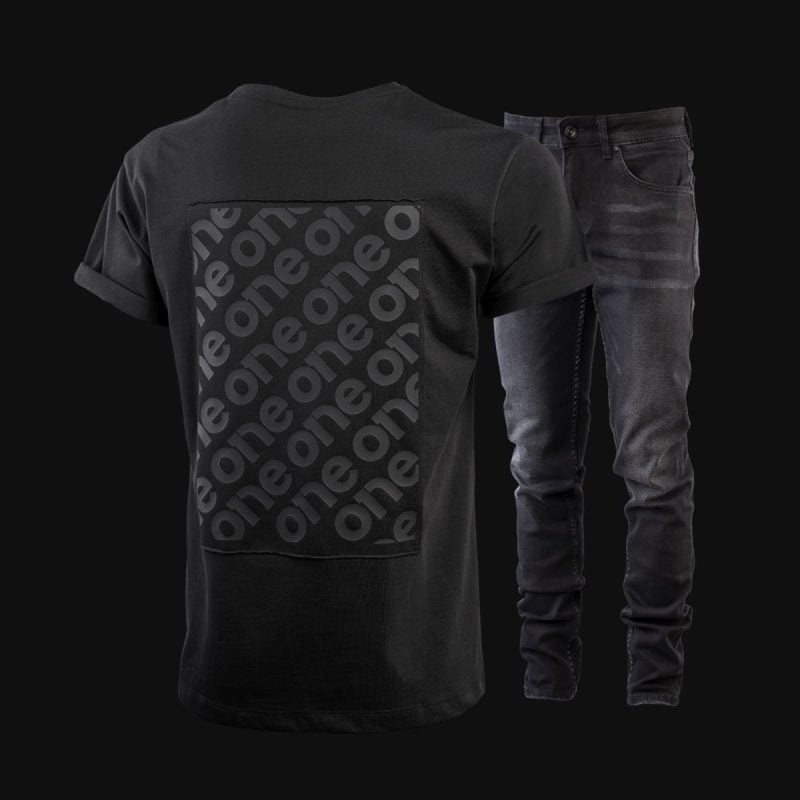 Set T-Shirt schwarz und Herrenjeans – Noir One