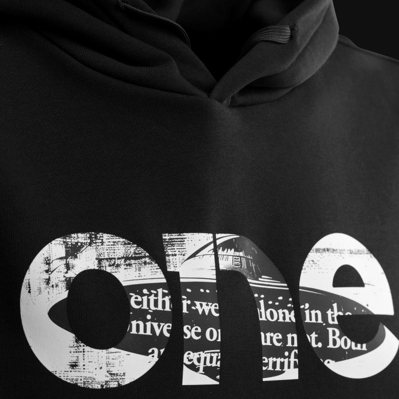Schwarzes Herren Hoodie - Nebula Cruiser - 03