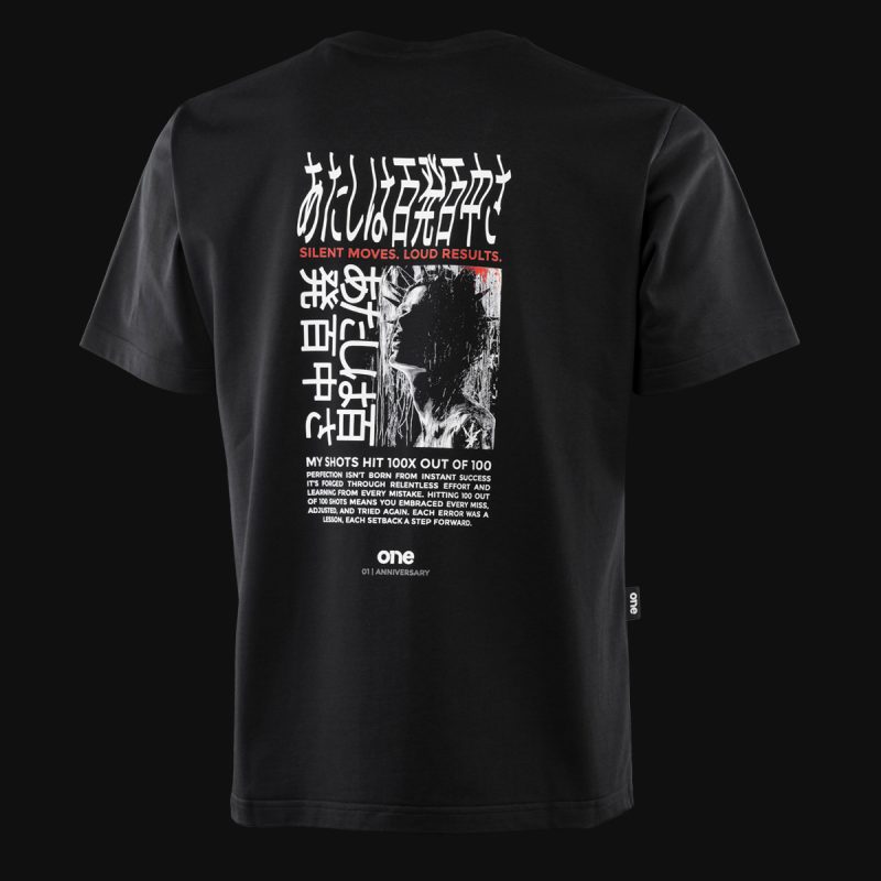 Schwarzes Herren-T-Shirt in Übergröße - OBLV One - 02