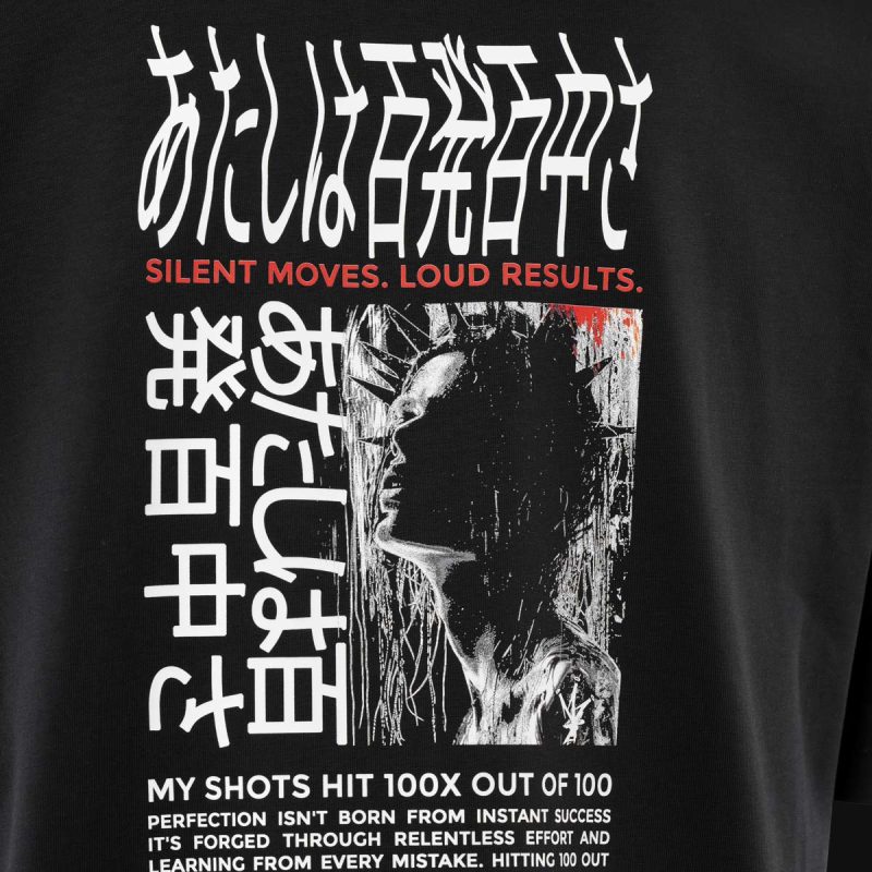 Schwarzes Herren-T-Shirt in Übergröße - OBLV One - 05