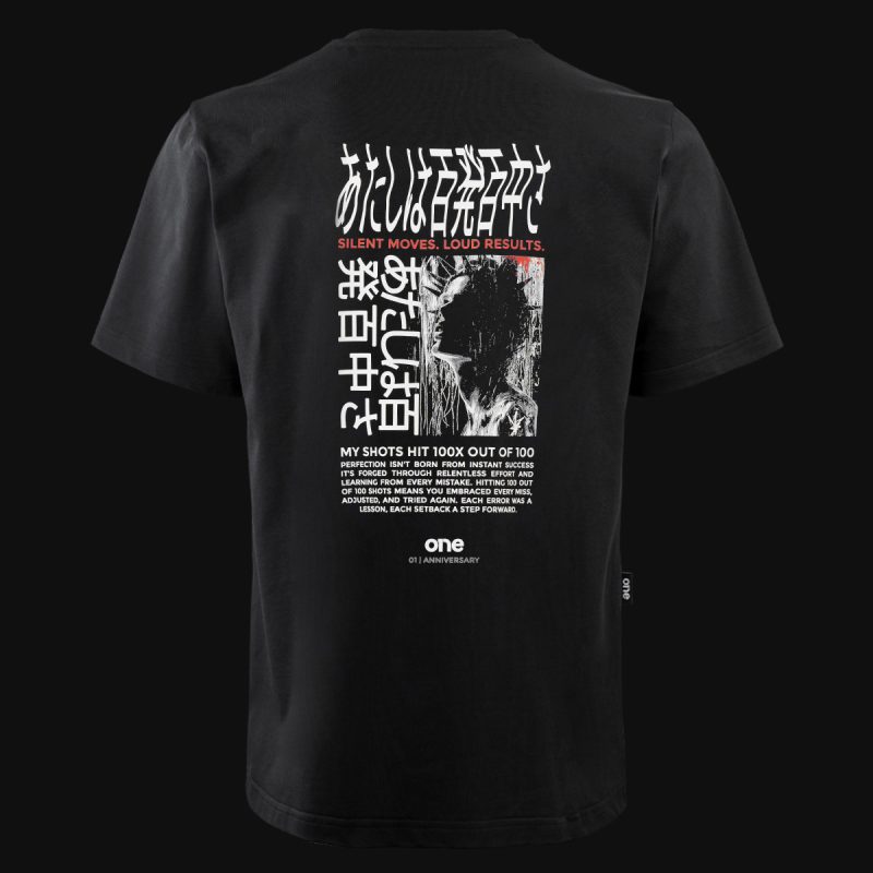 Schwarzes Herren-T-Shirt in Übergröße - OBLV One