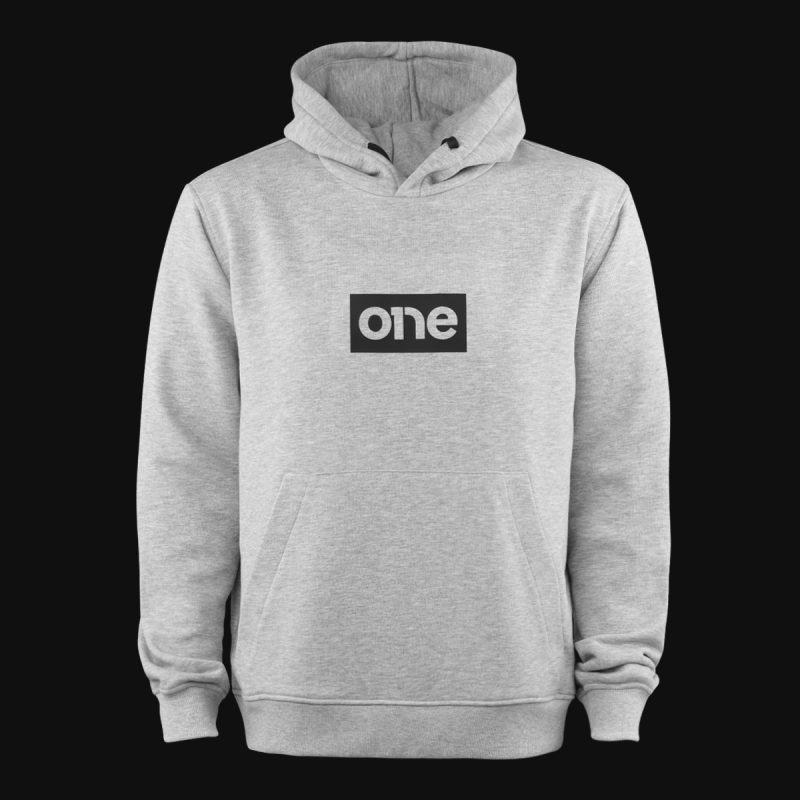 Schwarzes Herren Hoodie – Grey B-Box