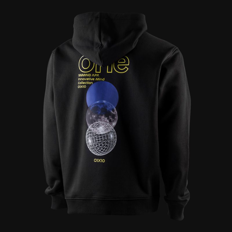 Schwarzes Herren Hoodie - Innovative Mind - 03