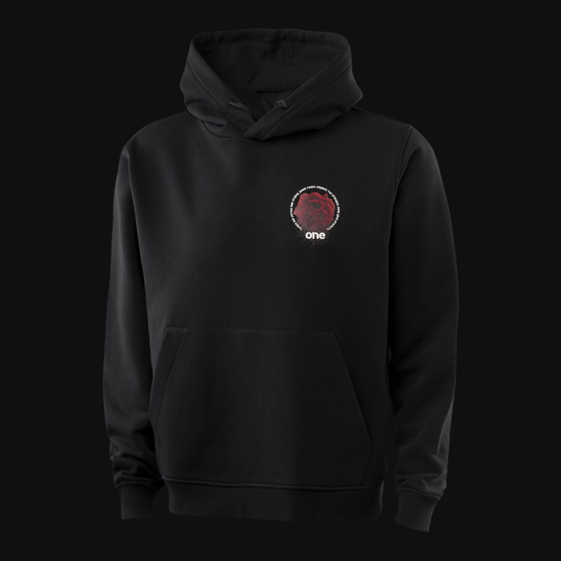 Schwarzes Herren Hoodie – Midnight Rose - 06
