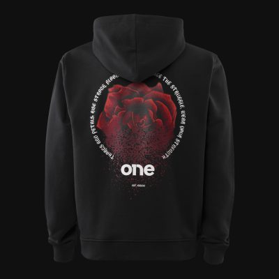 Schwarzes Herren Hoodie – Midnight Rose