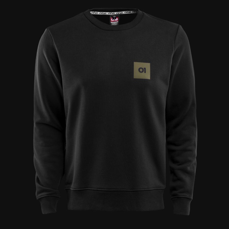 Schwarzes Herren Sweatshirt - O1 Khaki Box - 02