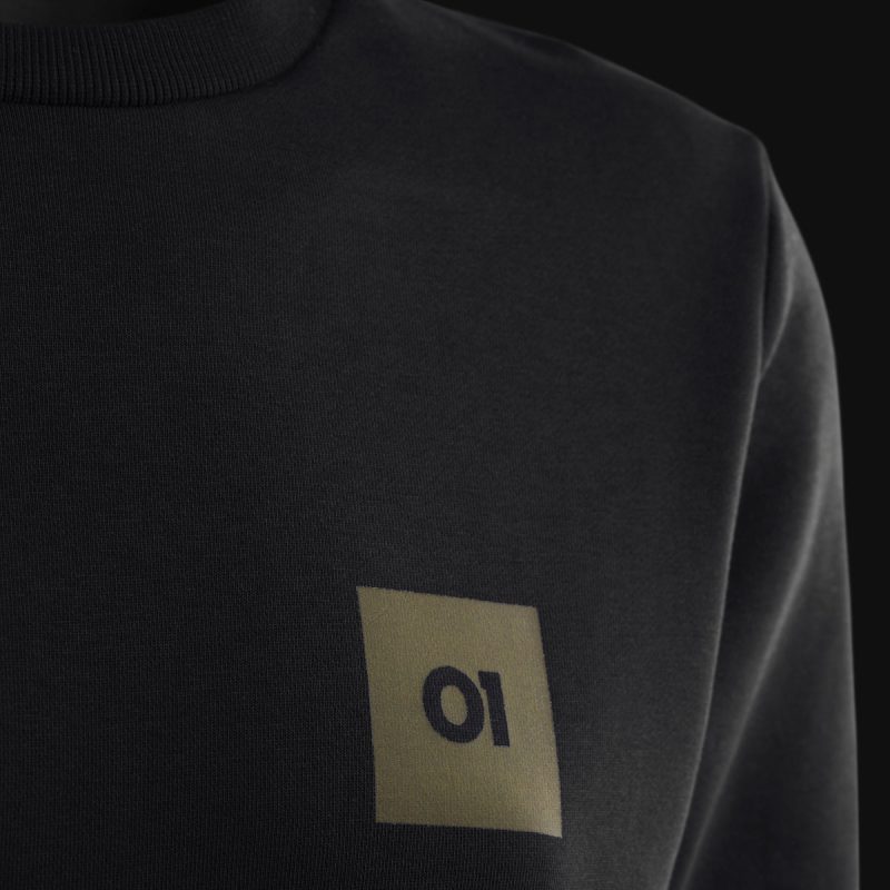 Schwarzes Herren Sweatshirt - O1 Khaki Box - 03