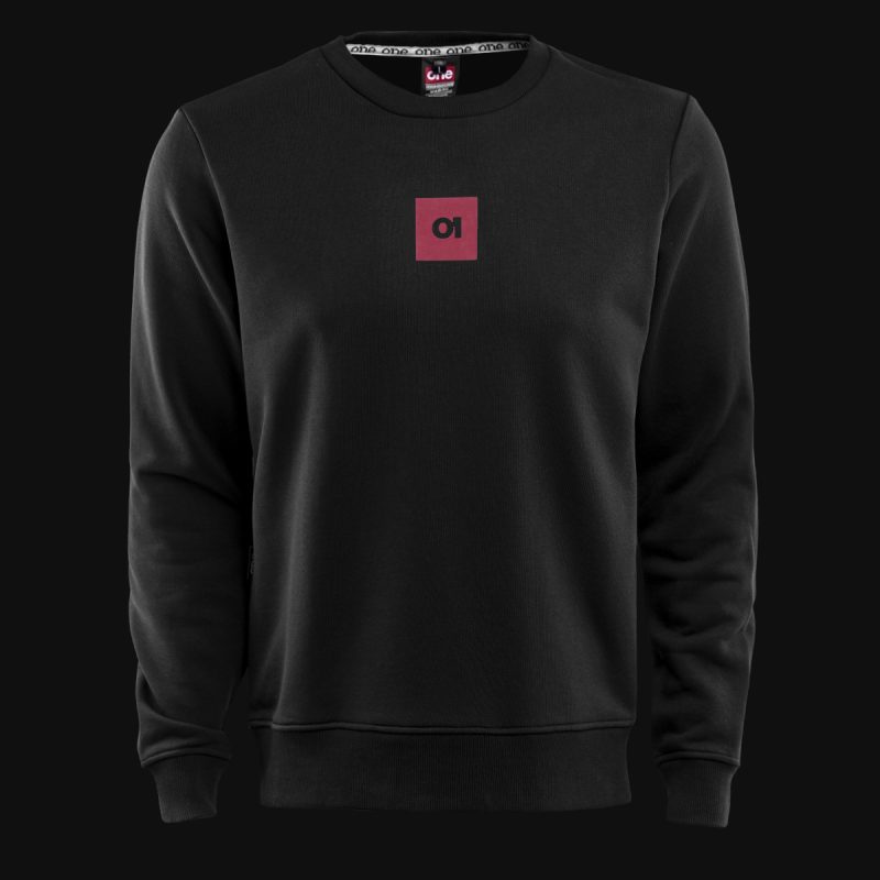 Schwarzes Herren Sweatshirt - O1 Red Box - 02