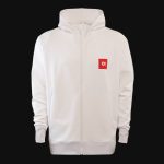 Weißes Herren Hoodie mit Reißverschluss - Crimson Box O1