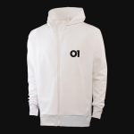 Weißes Herren Hoodie mit Reißverschluss - Halo O1 - 03