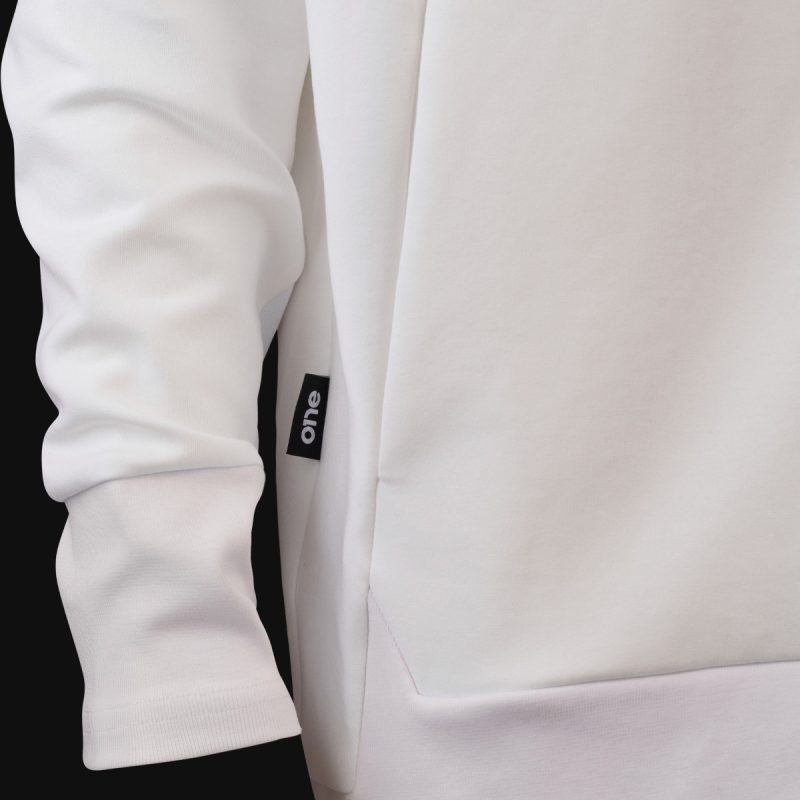 Weißes Herren Hoodie mit Reißverschluss - Halo O1 - 04
