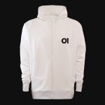 Weißes Herren Hoodie mit Reißverschluss - Halo O1