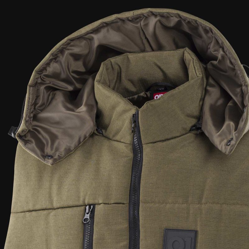 Schwarze Herrenweste mit Kapuze - O1 Khaki - 05