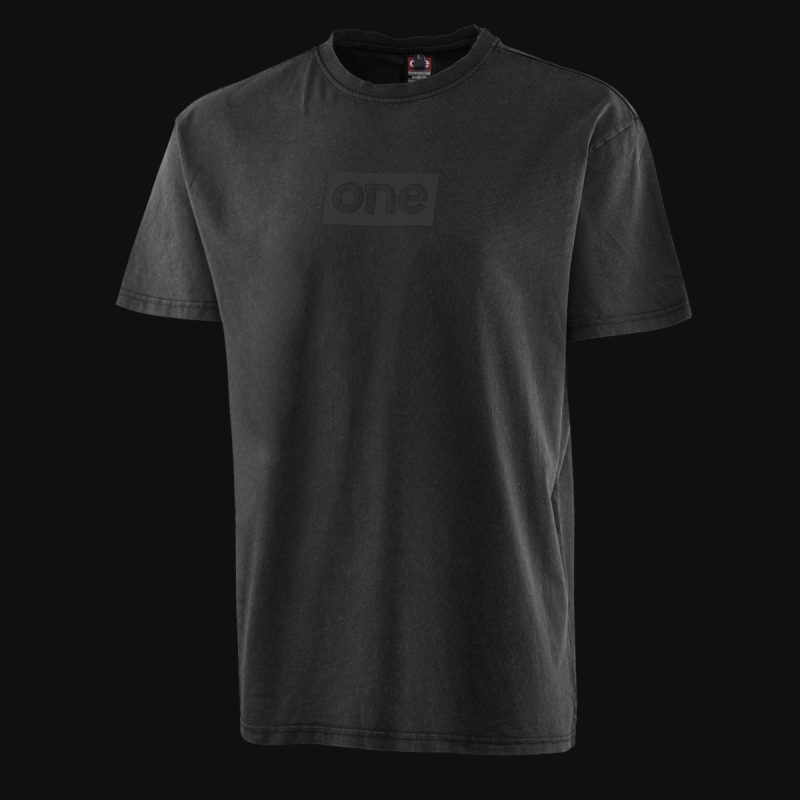 Schwarzes Herren-T-Shirt in Übergröße - Faded Fit One - 02