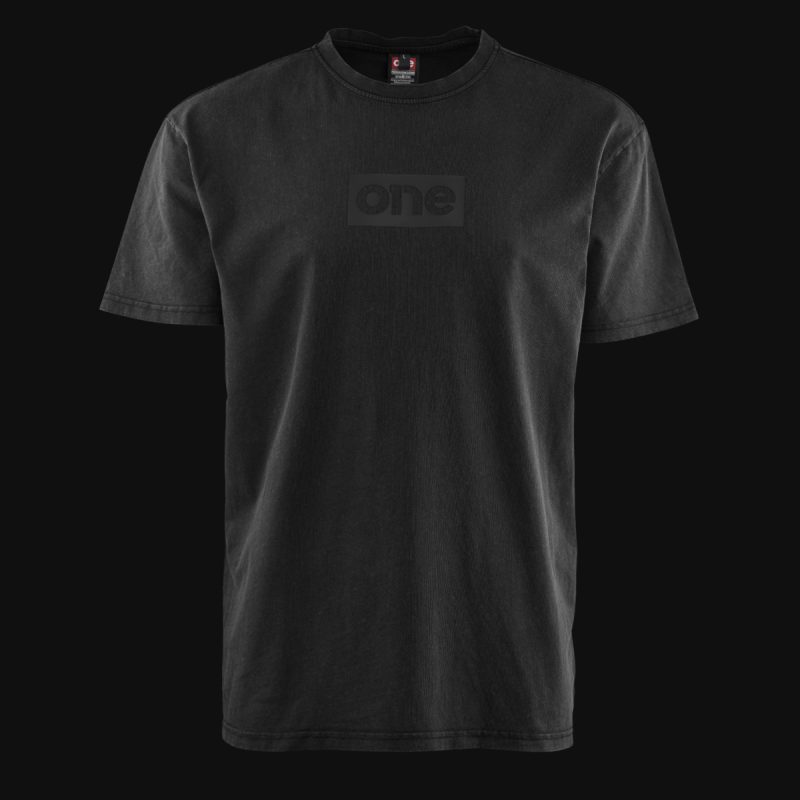 Schwarzes Herren-T-Shirt in Übergröße - Faded Fit One