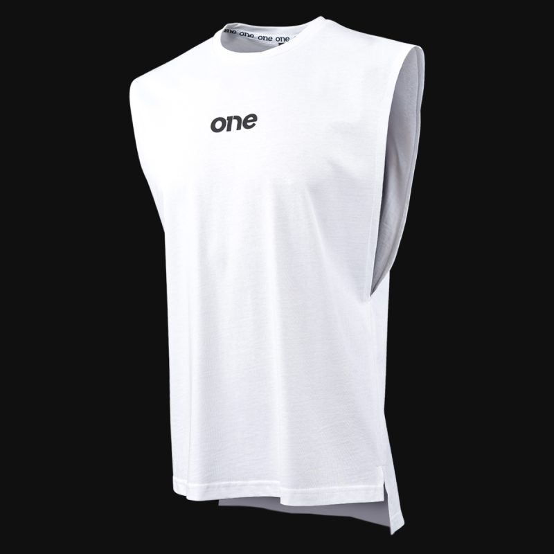 Weißes Herren Muskelshirt - Wave One - 03