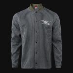 Herren Overshirt mit Knöpfen - Olive Grid
