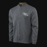 Herren Overshirt mit Knöpfen - Olive Grid - 05