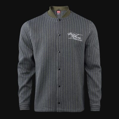 Herren Overshirt mit Knöpfen - Olive Grid