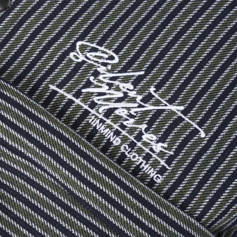 Herren Overshirt mit Knöpfen - Olive Grid - 07