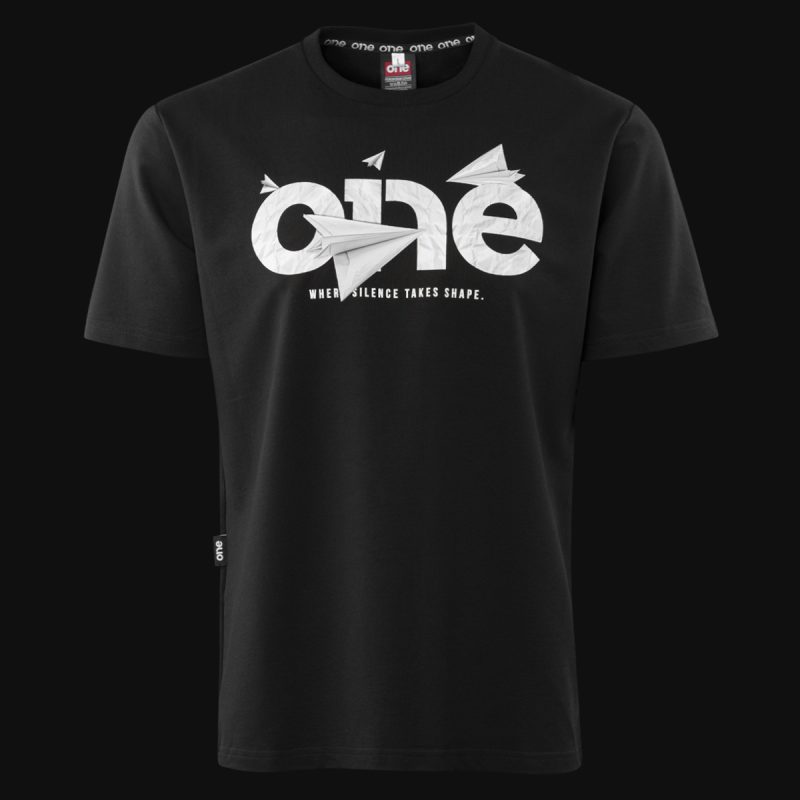 Herren Premium T-Shirt Schwarz - Paper Flight - 02