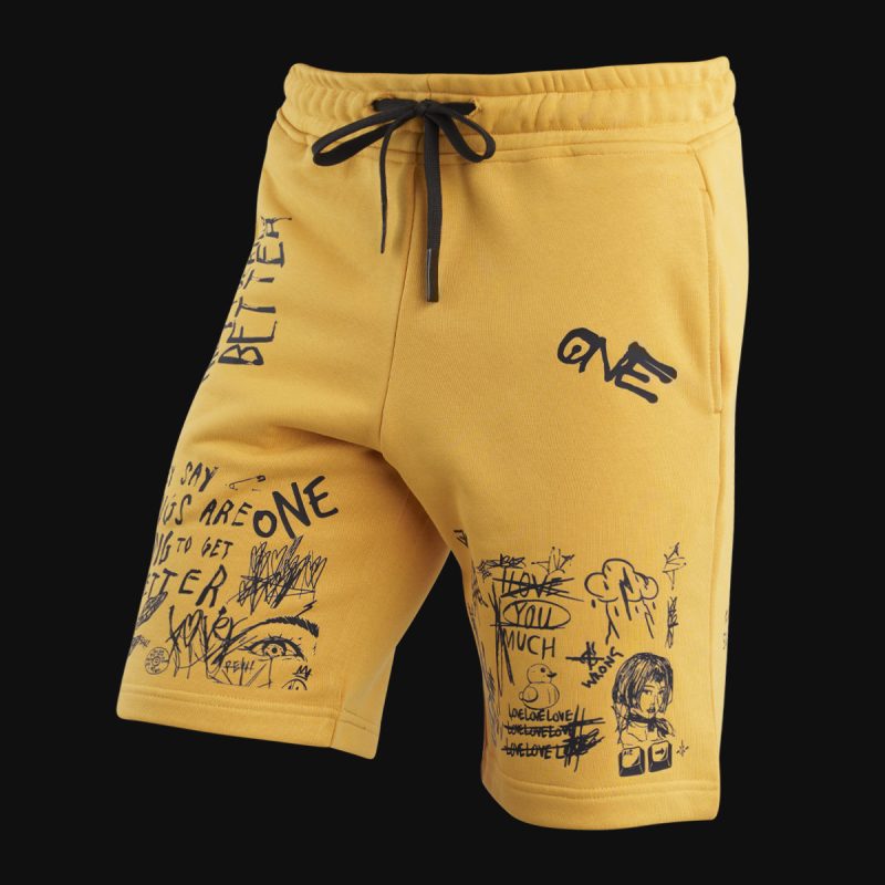Herren Shorts gelb Rebel Sketch
