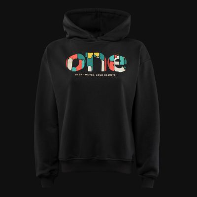 Damen Regular-Fit Fleece-Hoodie Schwarz mit Kapuze - Vector One