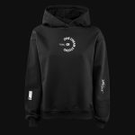 Damen Regular-Fit Hoodie Schwarz mit Kapuze - Circle Vision