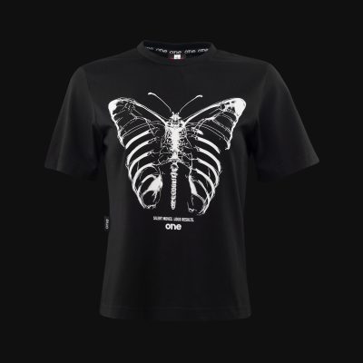 Damen T-Shirt Schwarz Silent Wings