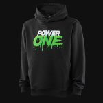 Schwarzer Herren-Hoodie mit Kapuze - Power One - 05