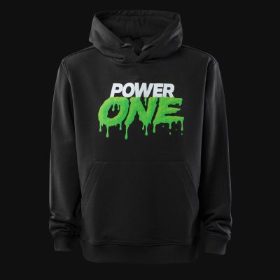 Schwarzer Herren-Hoodie mit Kapuze - Power One